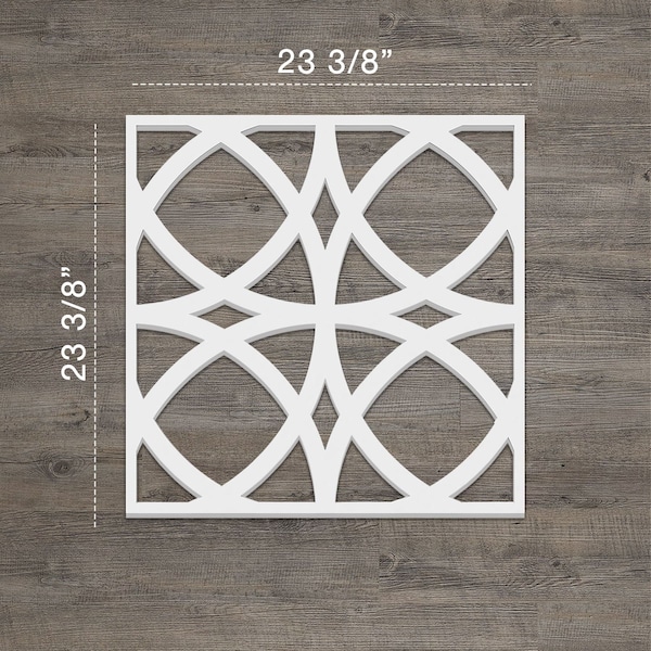 Large Fleetwood Decorative Fretwork Wall Panels In Architectural PVC, 23 3/8W X 23 3/8H X 3/8T